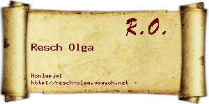 Resch Olga névjegykártya